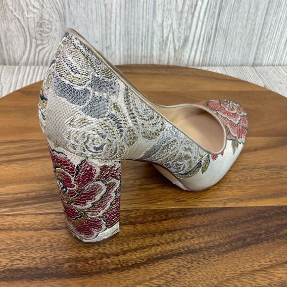 Nine West Women's Size 9M Roux Floral Print Textile Pump Heels Round Toe - Picture 13 of 13